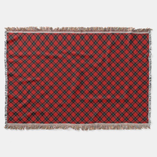 Couverture Ramsay tartan rouge noir plaid (Devant)
