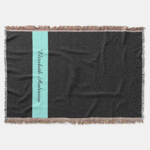 Couverture Rayure noire moderne d'Aqua d'empreinte de léopar