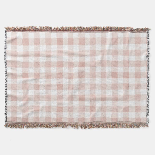 Couverture Rayures carreaux rose blush (Devant)