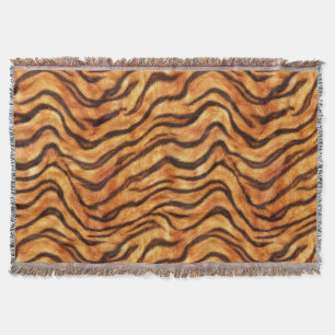 Couverture Rayures de tigre ondulées sauvages orange brun fon
