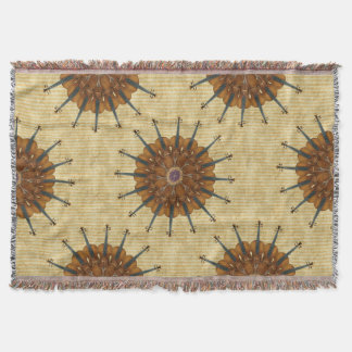 Couverture Rayures d'or avec des tournesols de violon
