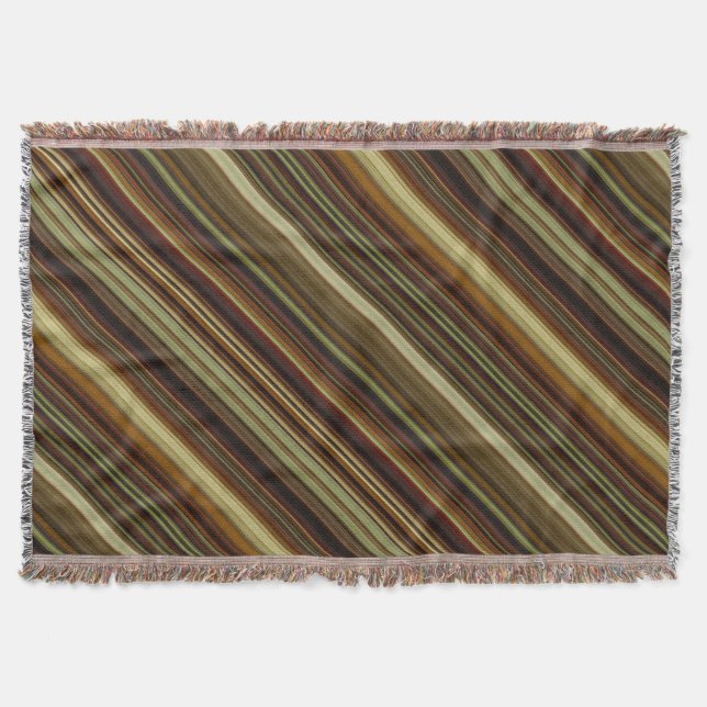 Couverture Rayures marron vert et or (Devant)