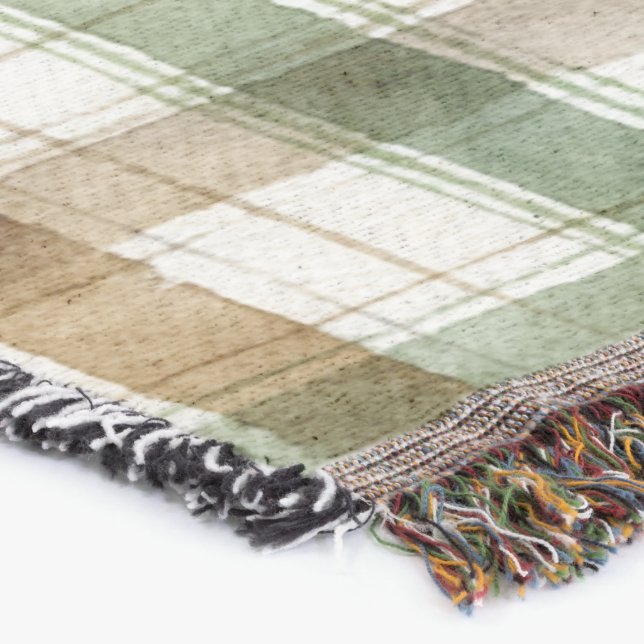 Couverture Rayures Vert Marron Bleu  (Coin)