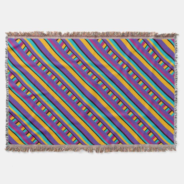 Couverture Rayures violet jaune bleu (Devant)