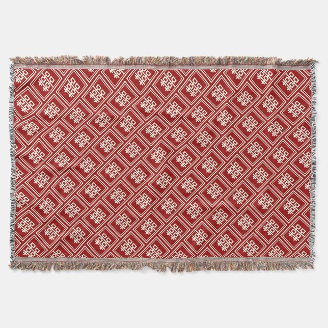 Couverture Rectangle double bonheur Mariage chinois classique (Devant)