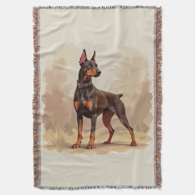 Couverture Red Rust Brown Doberman Pinscher Dog (devant Vertical)