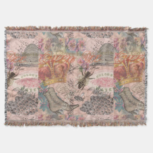 Couverture Reine Abeille Vintage Beau Collage