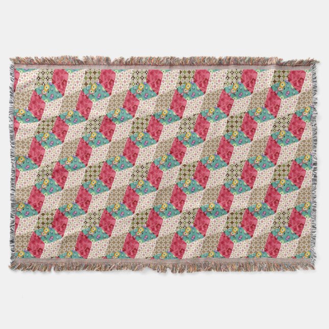Couverture Repose de courtepointe patchwork Abstraite (Devant)
