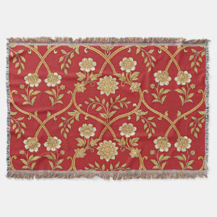 Couverture Réseau floral rouge or élégant