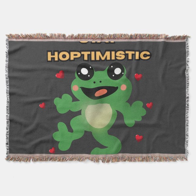 Couverture Restez Hoptimiste Grenouille Mignonne Pun Drôle Ca (Devant)