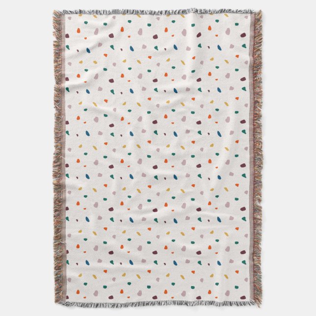 Couverture Retro Erathy Terrazzo Imprimer Cosy Jetée Blanche (devant Vertical)