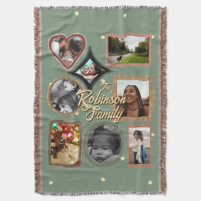 Couverture Retro Family 8 Photo Collage CUSTOM (devant Vertical)