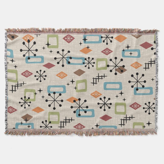 Couverture Retro Mid-Century moderne Atomique Abstrait Motif (Devant)