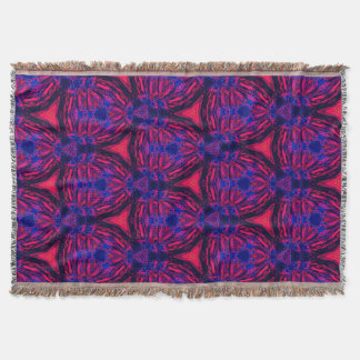 Couverture Retro Modern Magenta Electric Bloom Throw Blanket
