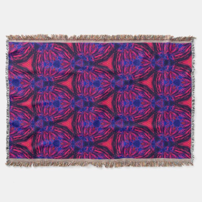 Couverture Retro Modern Magenta Electric Bloom Throw Blanket (Devant)