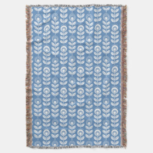 Couverture Rétro motif bleu scandinave
