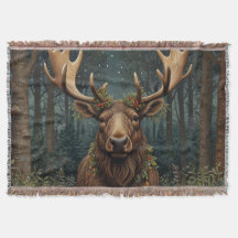Retro vintage Christmas Moose
