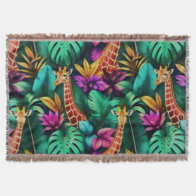 Couverture Rêves de girafe de jungle motif de surface transpa (Devant)