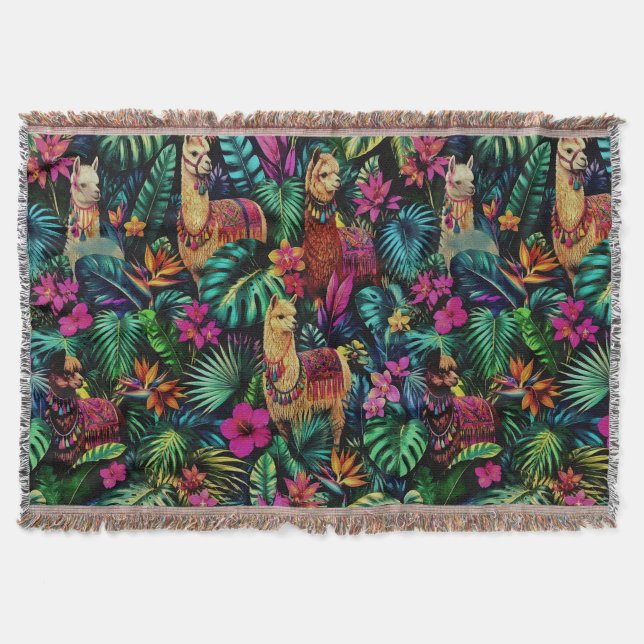Couverture Rêves de jungle de lama Motif de surface transpare (Devant)