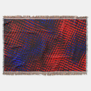 Couverture Riscos vermelhos cruzados e fundo azul ?
