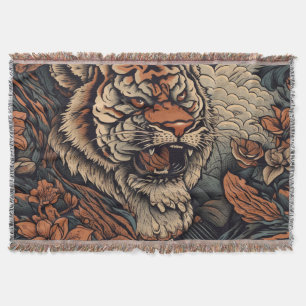 Couverture Roaring avec un tatouage de tigre étonnant couleur