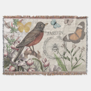 Couverture Robin Elegant Bird Butterfly French Art
