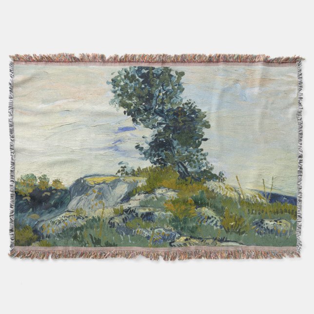 Couverture Roches avec chêne, peinture à l'huile de Van Gogh (Devant)