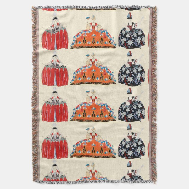 COUVERTURE ROCOCO LADY BEAUTY, MODE COSTUME DECO (devant Vertical)