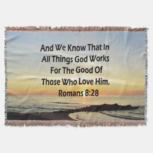 COUVERTURE ROMAINS DU SOLEIL 8:28 SCRIPTURE VERSE (Devant)
