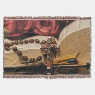 Couverture Rosaire en bois avec Jésus sur Croix