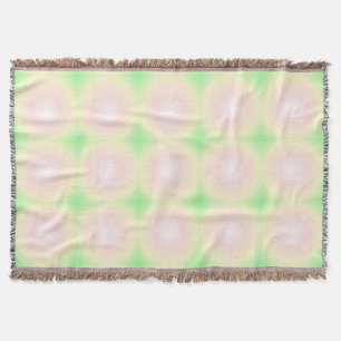 Couverture Rose blanche aux motifs dégradés optiques 3D vert