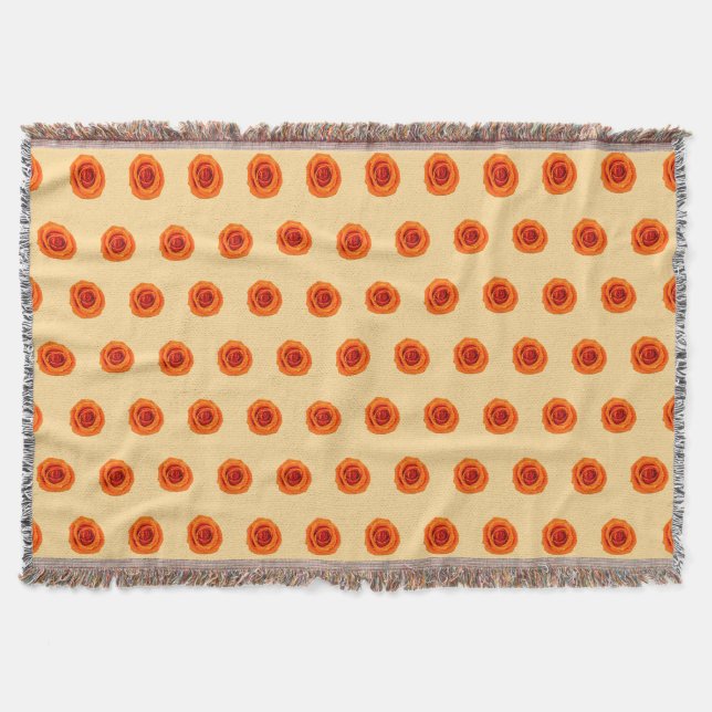Couverture Rose couleur orange Fleur Motif sans couture sur (Devant)
