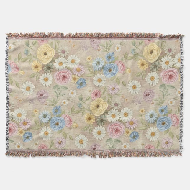 Couverture Rose de Daisie Douce Florale Vintage (Devant)