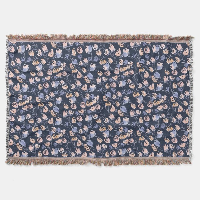 Couverture Rose et violet | Motif floral aquarelle (Devant)