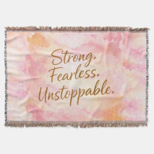 Couverture Rose Forte, Sans Peur & Inarrêtable Motivationnel (Devant)