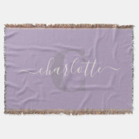 Rose lilas | Nom du monogramme de script personnal