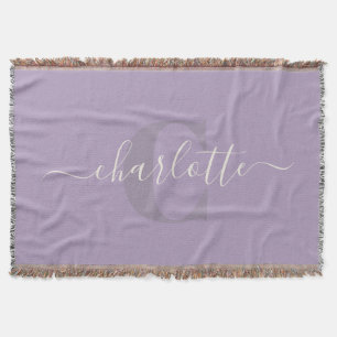 Couverture Rose lilas Nom du monogramme de script personnal
