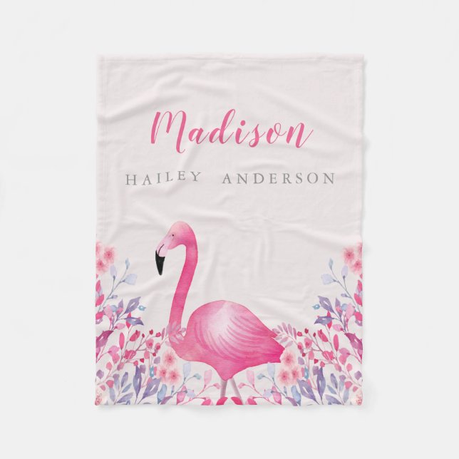 Couverture rose mignonne d'ouatine de Flamant rose (Devant)