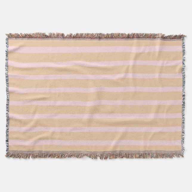 Couverture Rose Moderne Pêche Rayée (Devant)