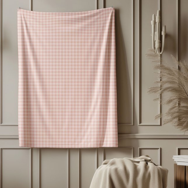Couverture Rose or tendance pour les espaces chics (Trendy Rose Gold Check Blanket for Chic Spaces)