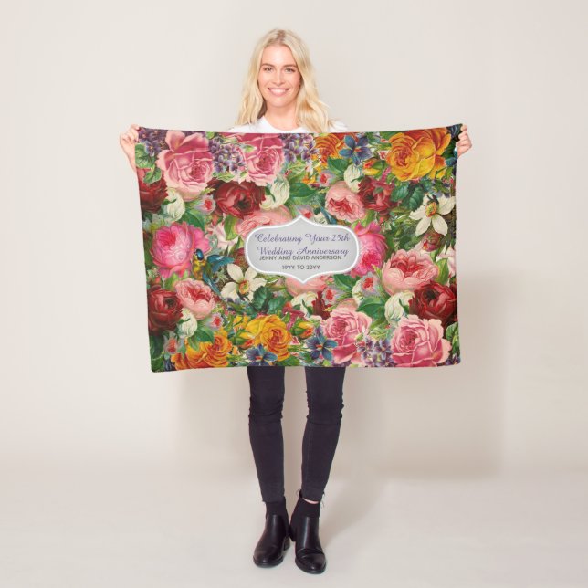 Couverture Rose vintage personnalisée - MODIFIER L (En situation)