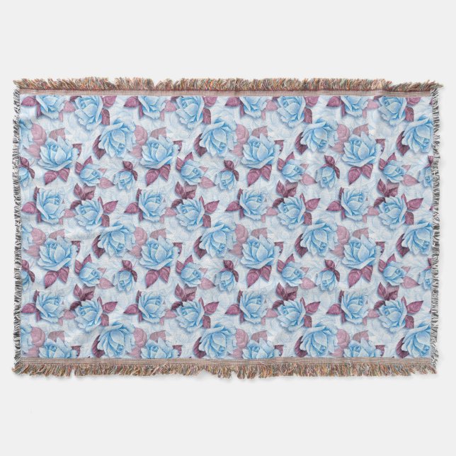 Couverture Roses bleus. Modèle floral (Devant)
