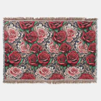 Couverture roses rouges baroques
