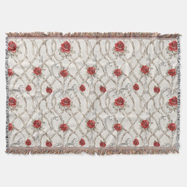 Couverture Roses rouges en bois faux floral amour (Devant)