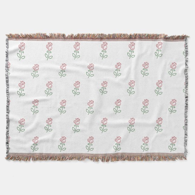 Couverture Roses Rouges, Motif De Roses, Fleurs (Devant)