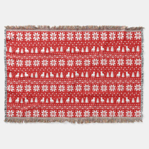 Couverture Rottweiler Chien Silhouettes Joli Motif de Noël