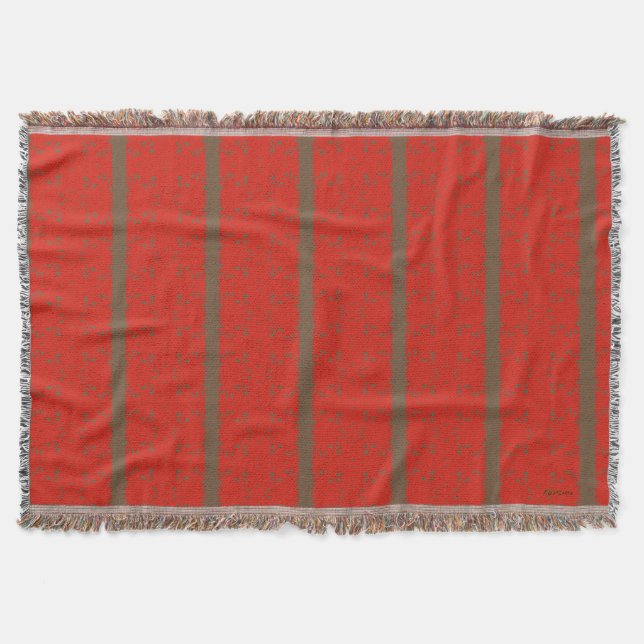 Couverture Rouge avec des rayures Brown au chocolat (Devant)