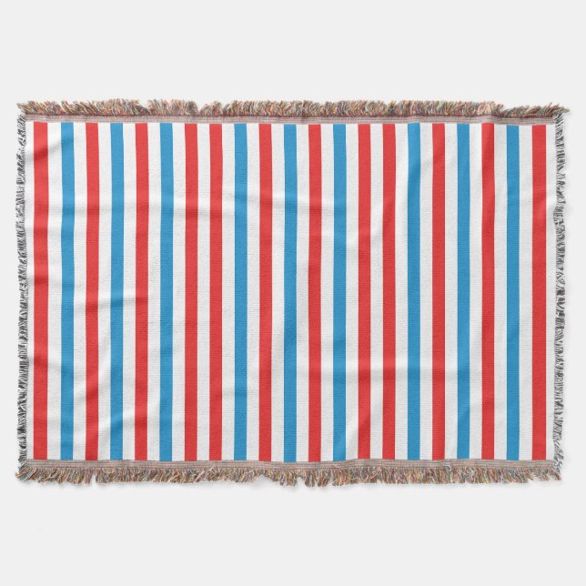 Couverture Rouge blanc et bleu rayé (Devant)