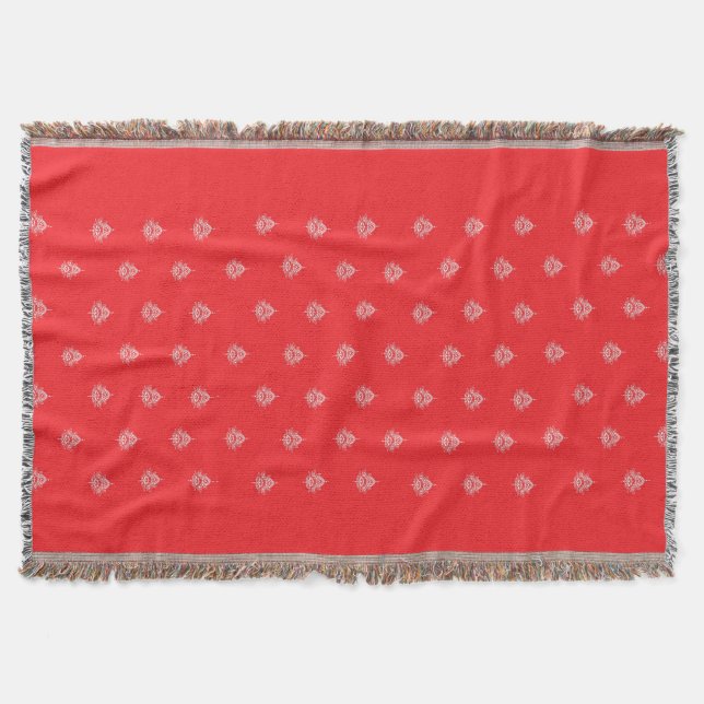 Couverture Rouge cerise avec Mandalas (Devant)