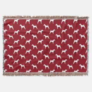 Couverture Rouge de motif de silhouettes de Terrier irlandais